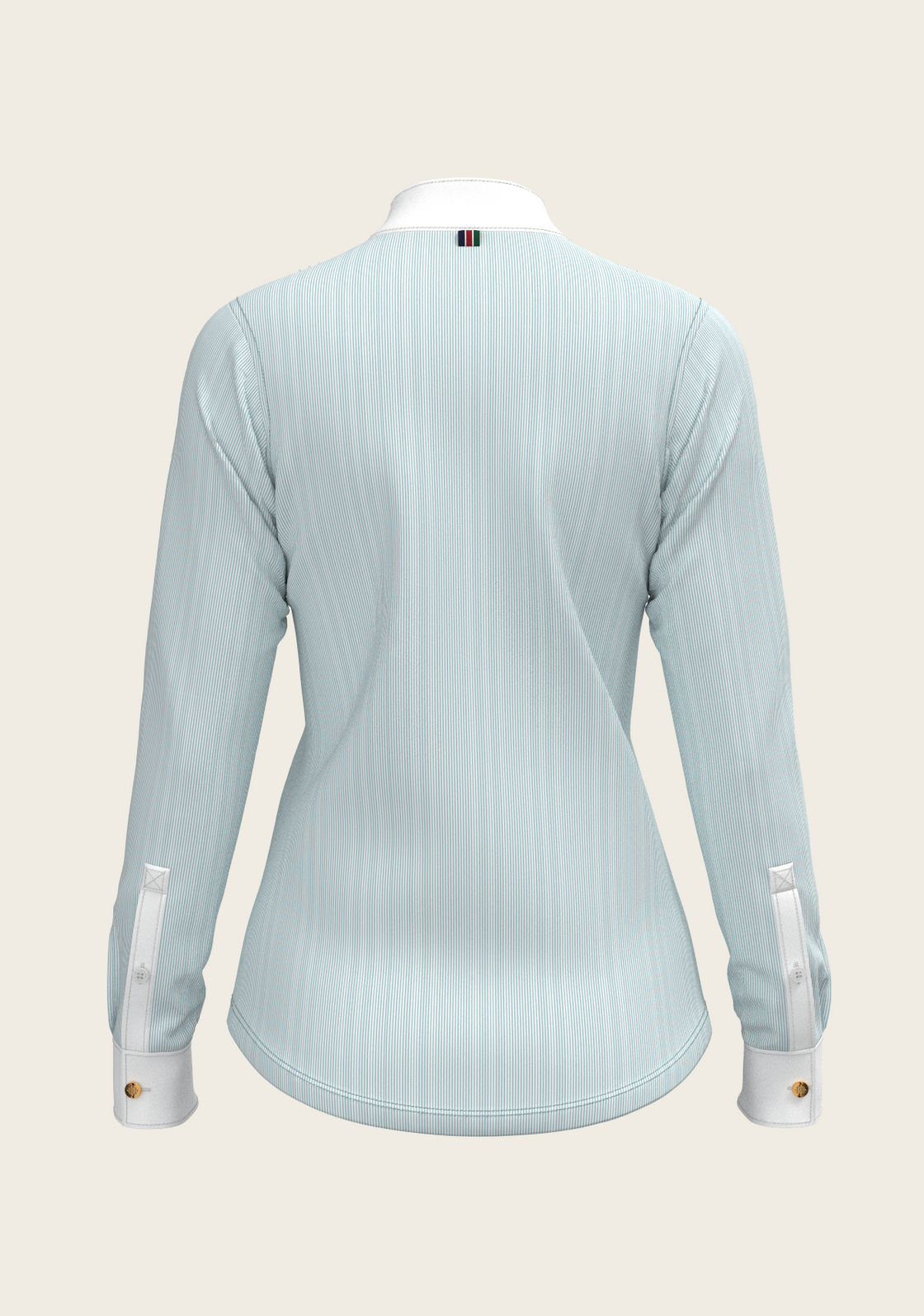  Stripes in Sky Blue Short Pleated Long Sleeve Show Shirt