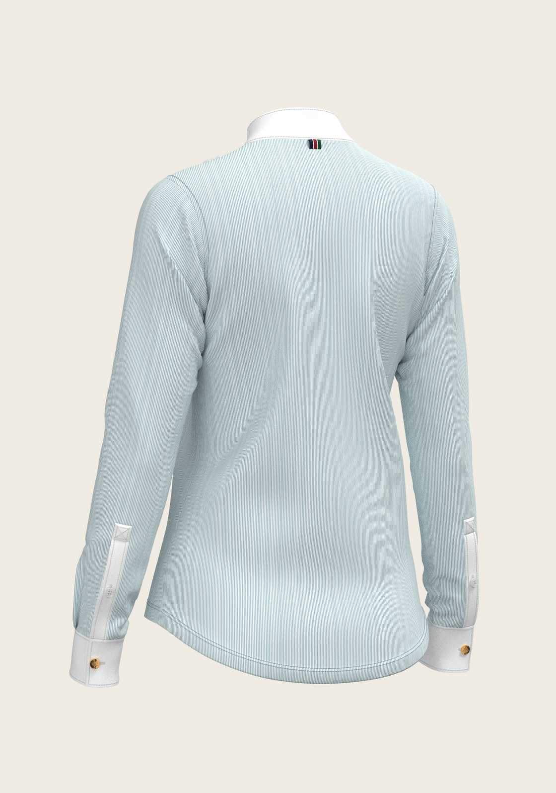  Stripes in Sky Blue Short Pleated Long Sleeve Show Shirt