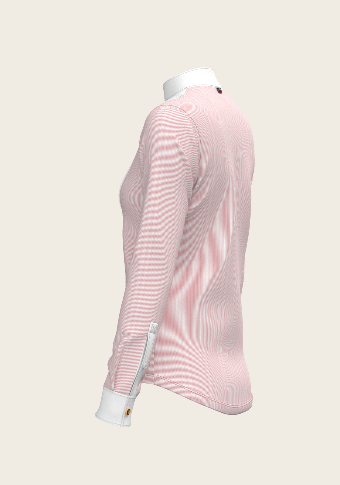 Stripes in Rose Short Pleated Long Sleeve Show Shirt