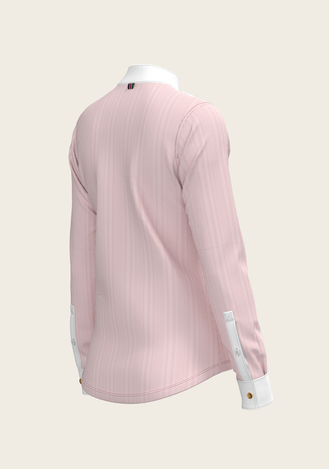 PRE ORDER • Stripes in Rose Short Pleated Long Sleeve Show Shirt