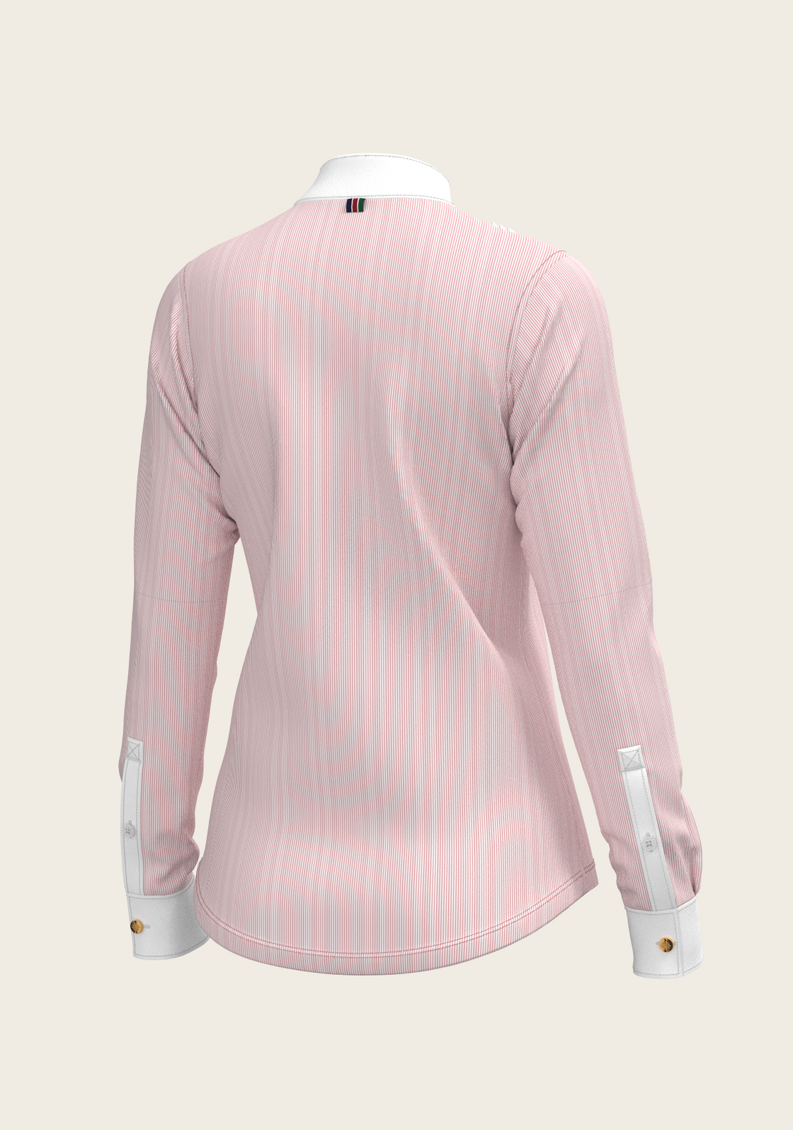 PRE ORDER • Stripes in Rose Short Pleated Long Sleeve Show Shirt