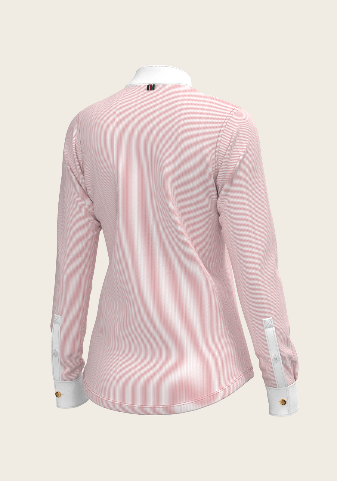 Stripes in Rose Short Pleated Long Sleeve Show Shirt