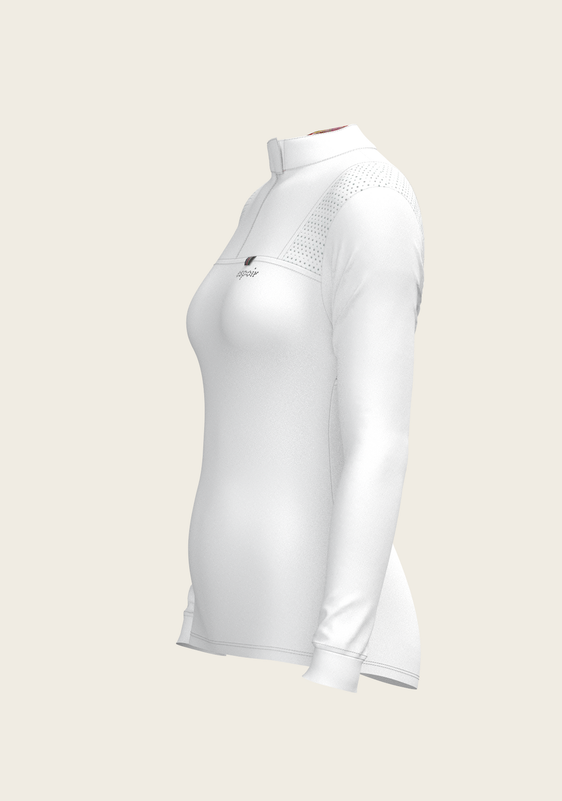  White with Bouquet on Rose Inner Long Sleeve Sport Show Shirt