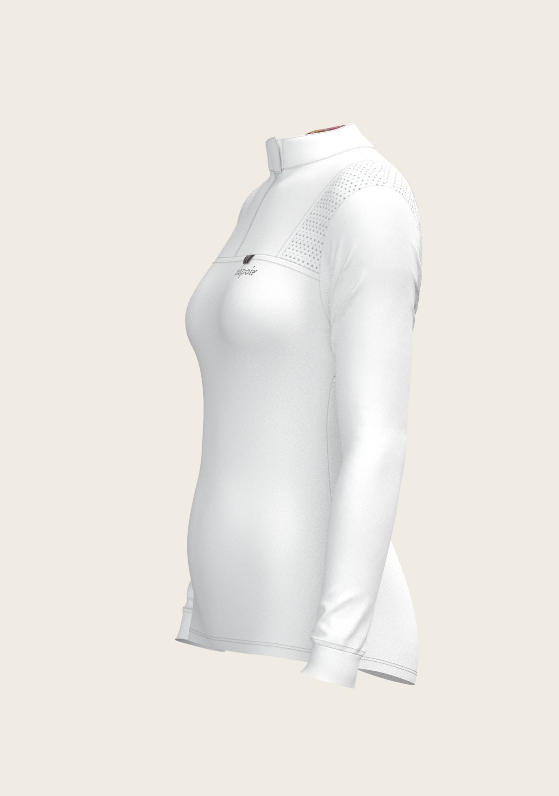 PRE ORDER • White with Bouquet on Rose Inner Long Sleeve Sport Show Shirt