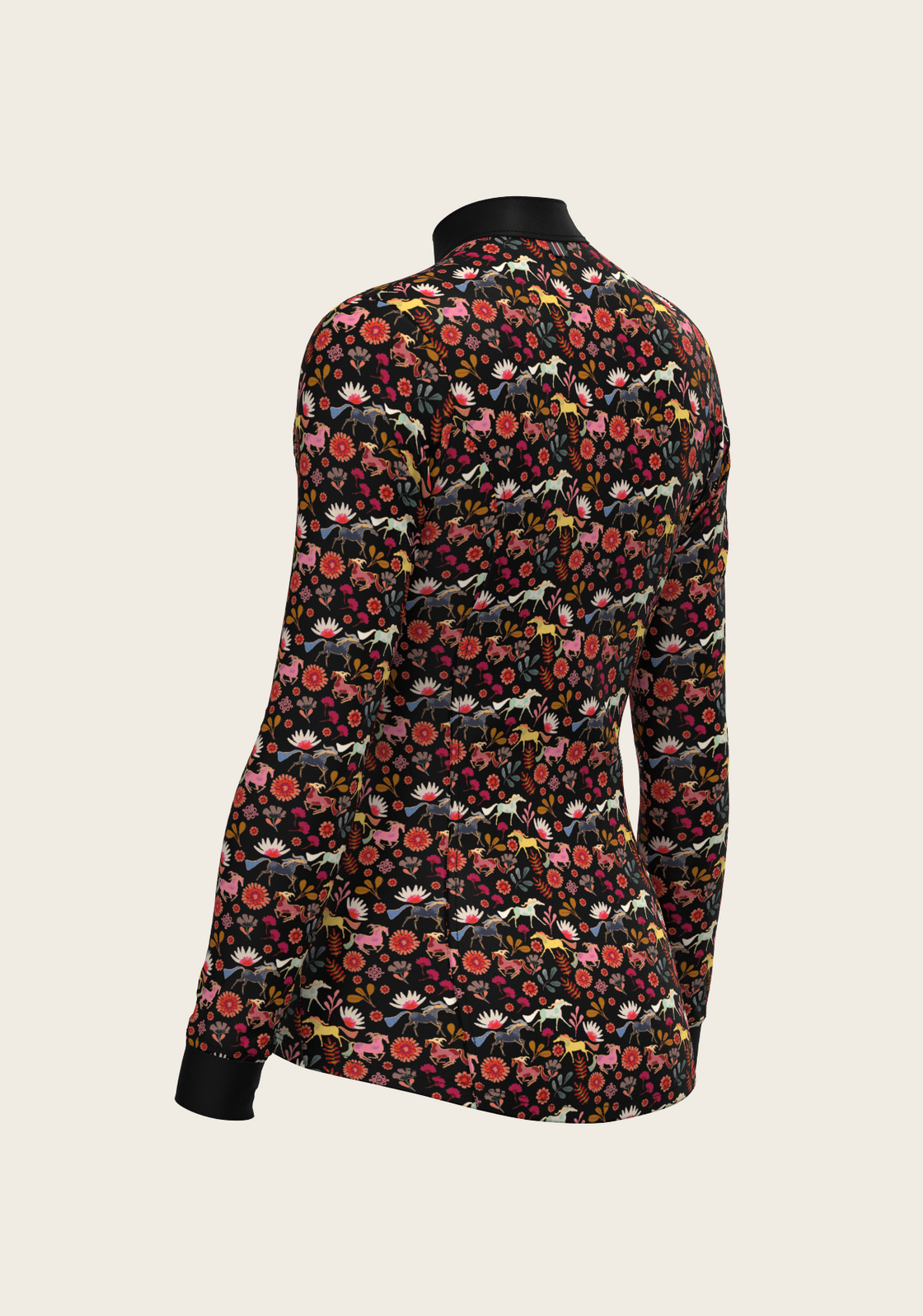  Bouquet on Black Quarter Zip Sun Shirt