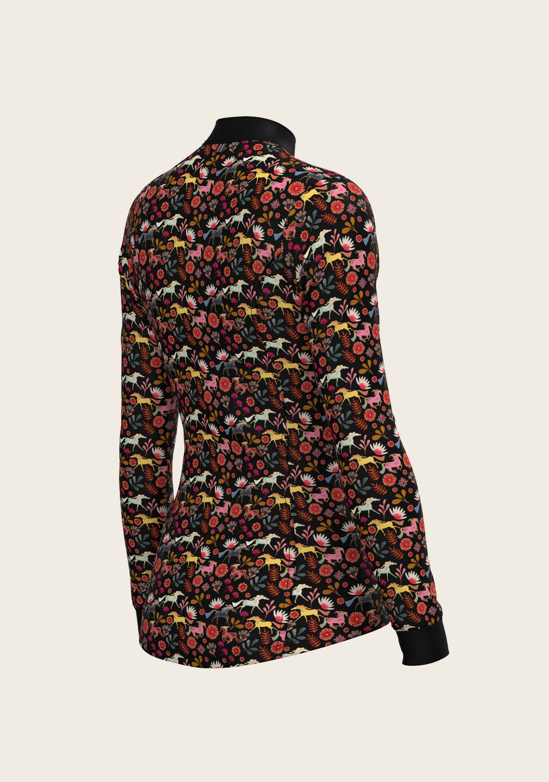  Bouquet on Black Quarter Zip Sun Shirt