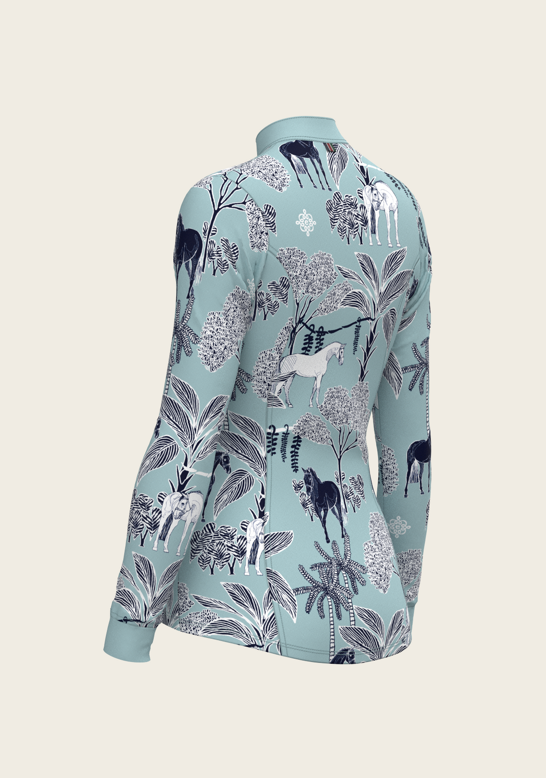 PRE ORDER • Island Horses on Sky Blue Quarter Zip Sun Shirt