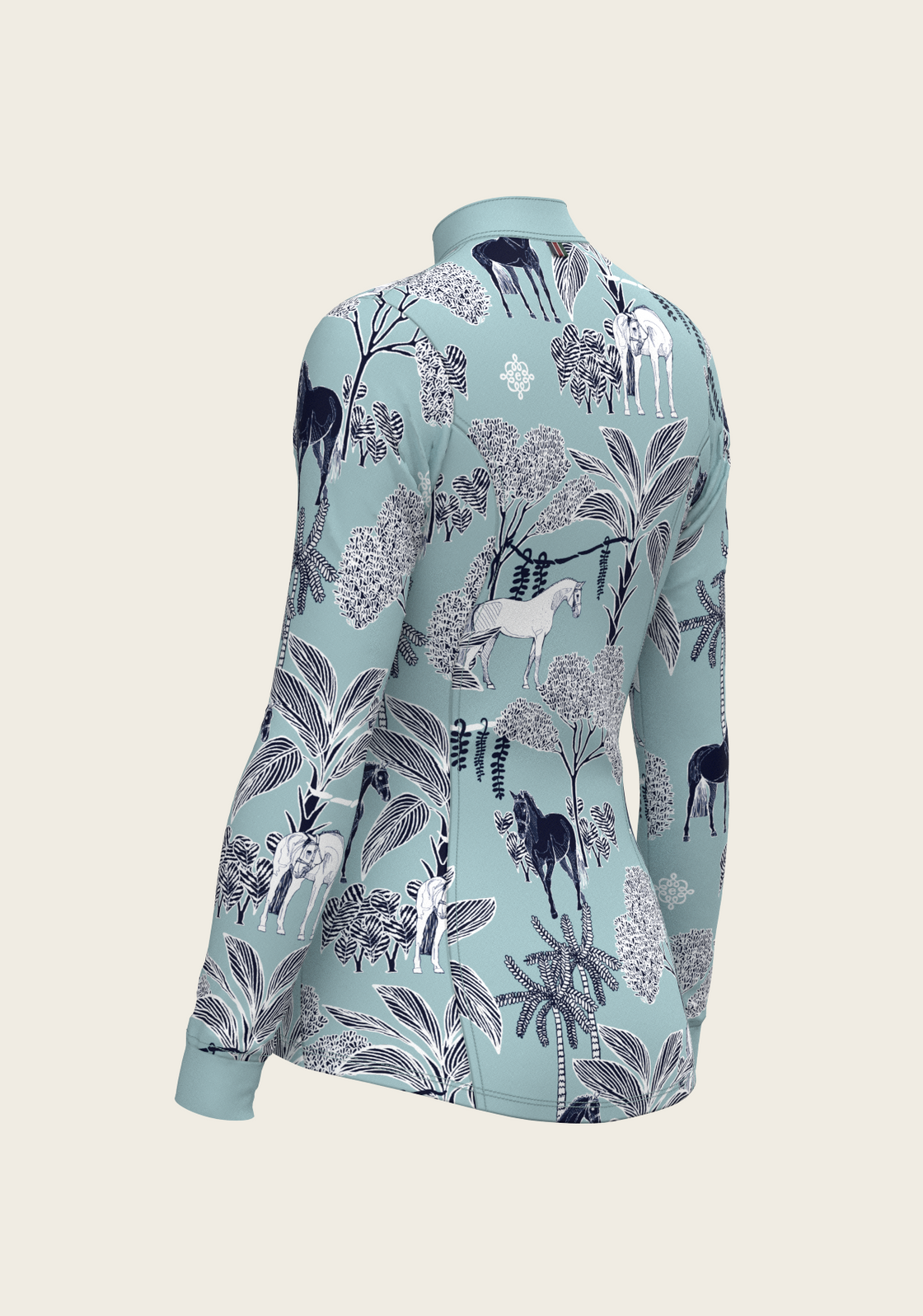  Island Horses on Sky Blue Quarter Zip Sun Shirt