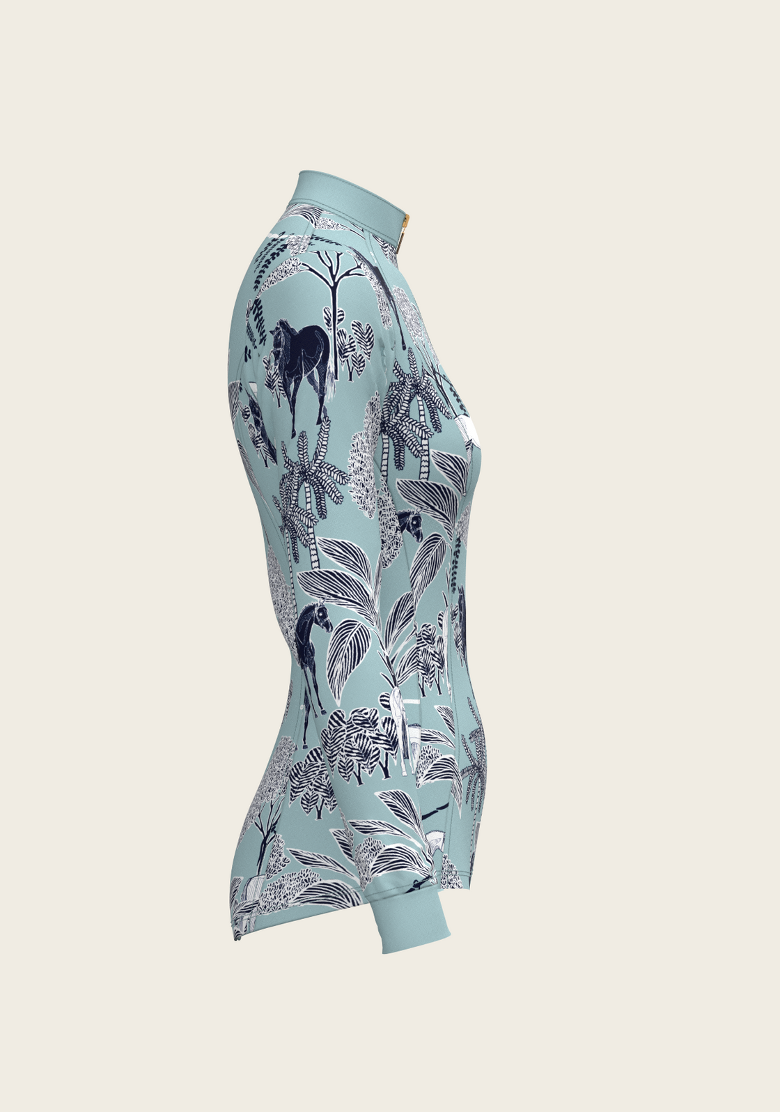 PRE ORDER • Island Horses on Sky Blue Quarter Zip Sun Shirt