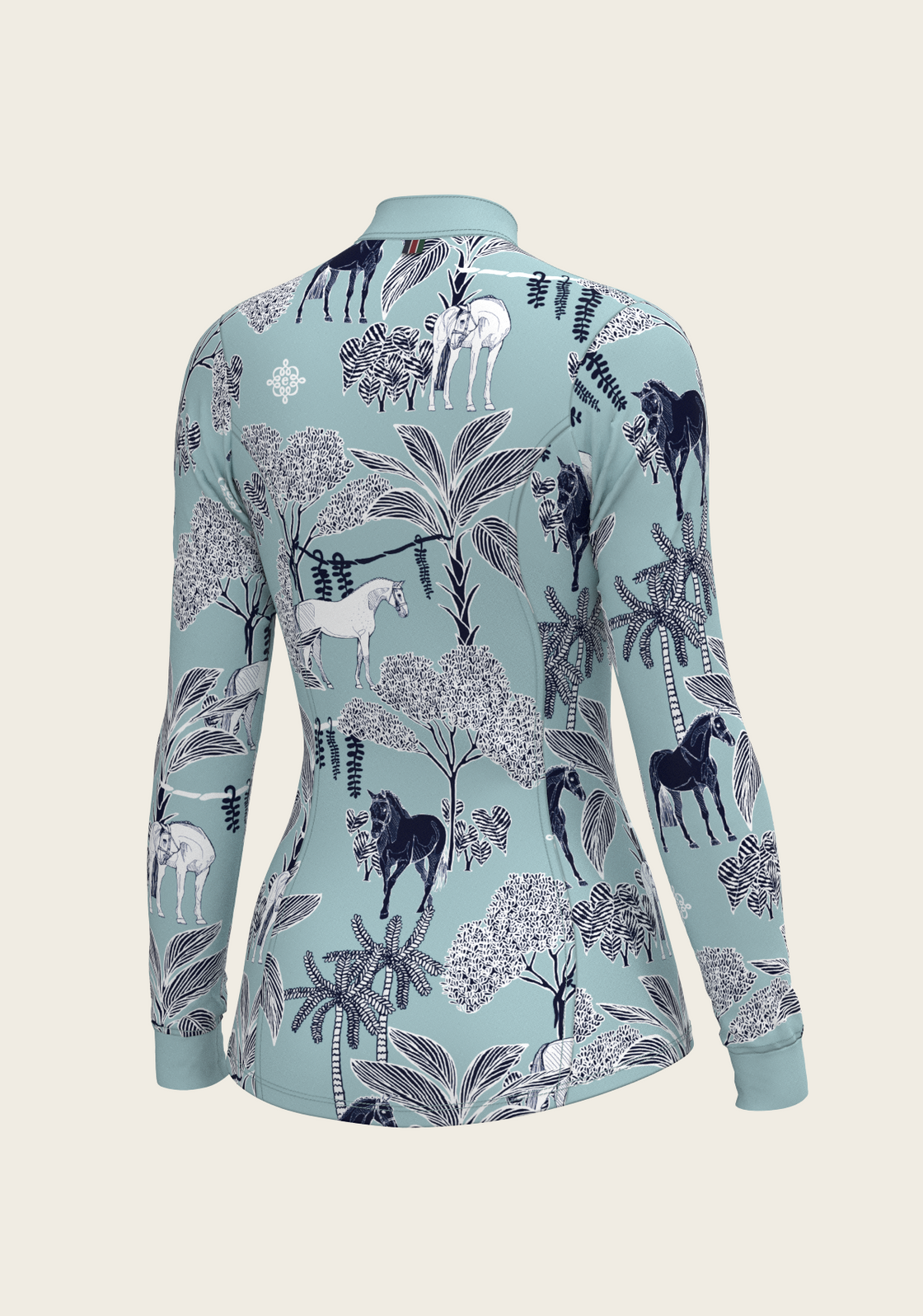  Island Horses on Sky Blue Quarter Zip Sun Shirt