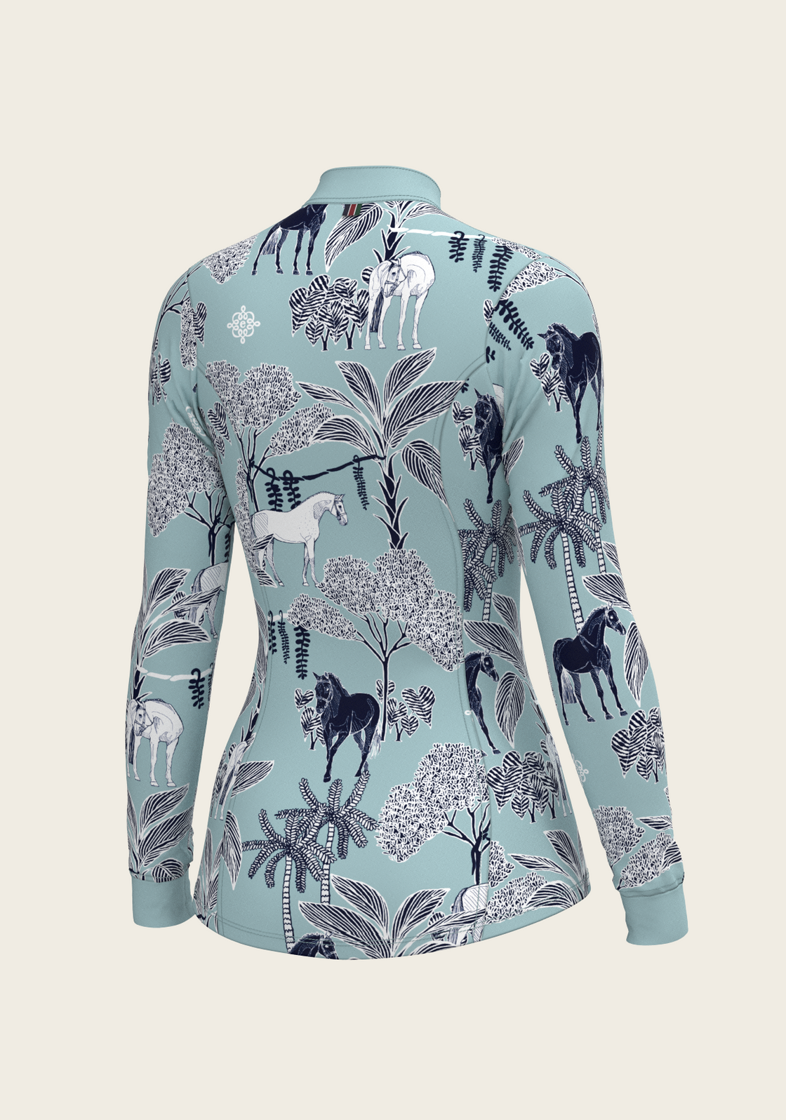 PRE ORDER • Island Horses on Sky Blue Quarter Zip Sun Shirt