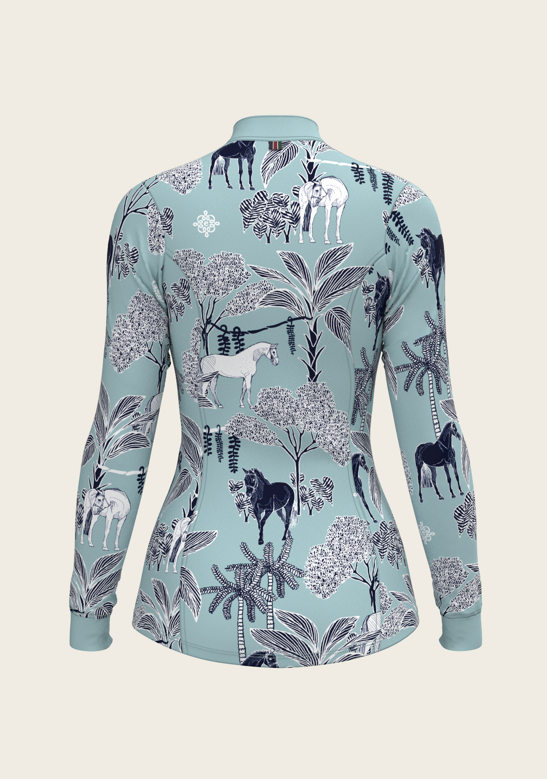 PRE ORDER • Island Horses on Sky Blue Quarter Zip Sun Shirt