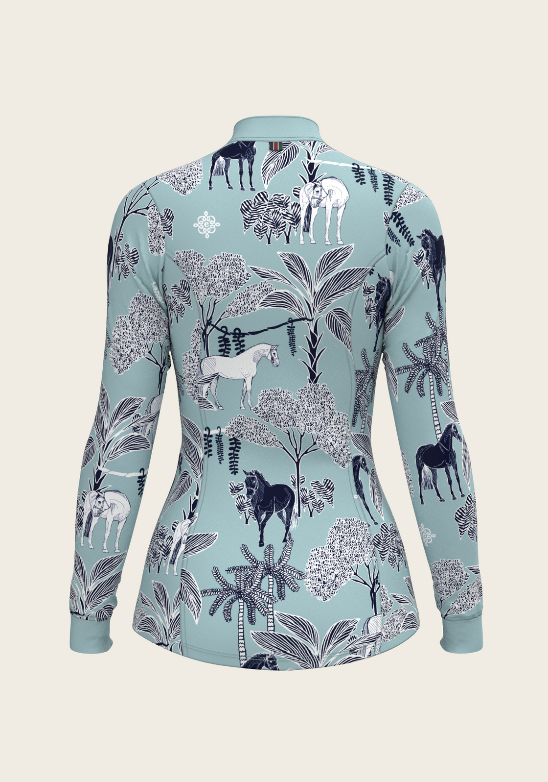  Island Horses on Sky Blue Quarter Zip Sun Shirt