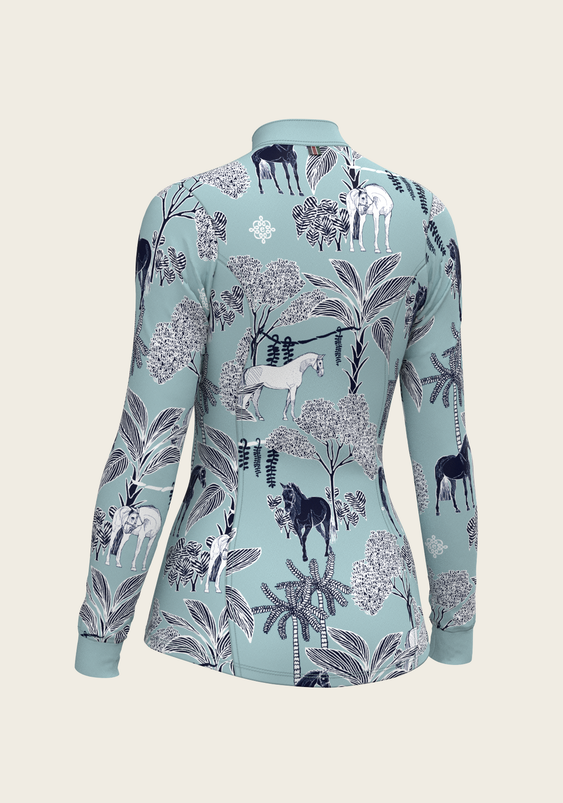 PRE ORDER • Island Horses on Sky Blue Quarter Zip Sun Shirt