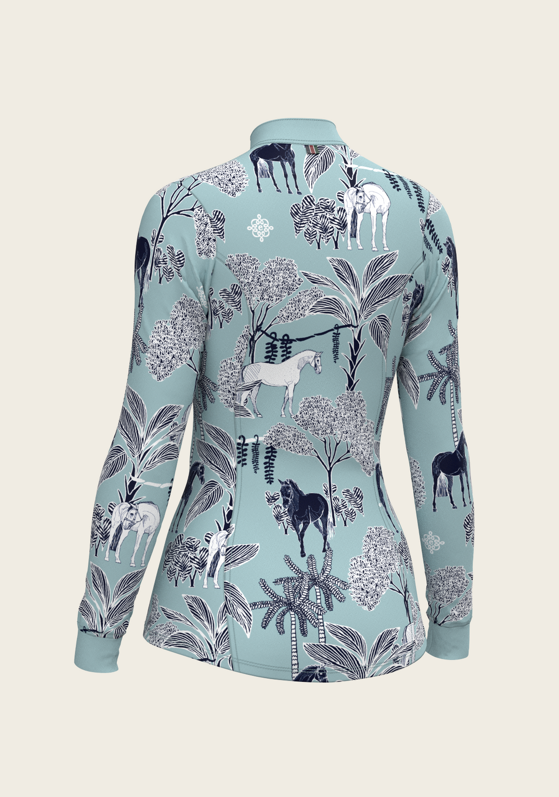  Island Horses on Sky Blue Quarter Zip Sun Shirt