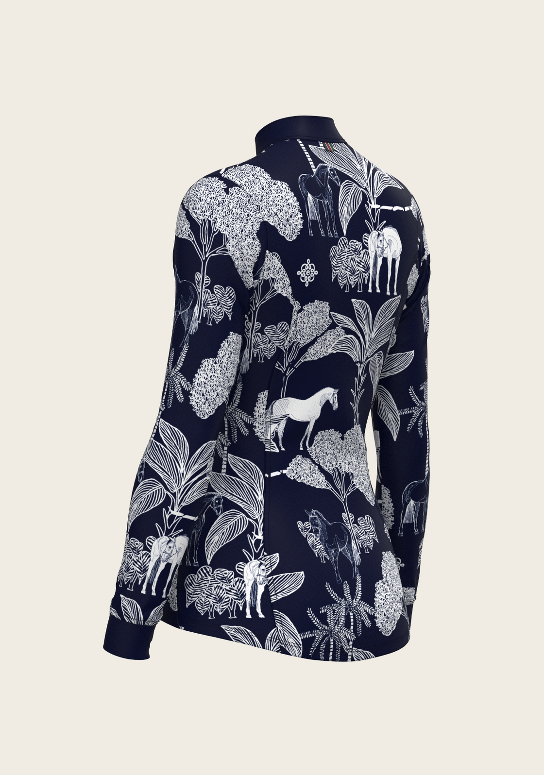  Island Horses on Navy Quarter Zip Sun Shirt