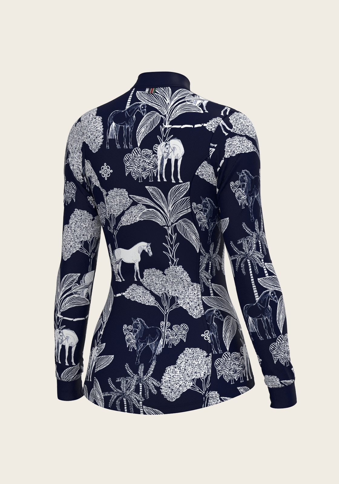  Island Horses on Navy Quarter Zip Sun Shirt