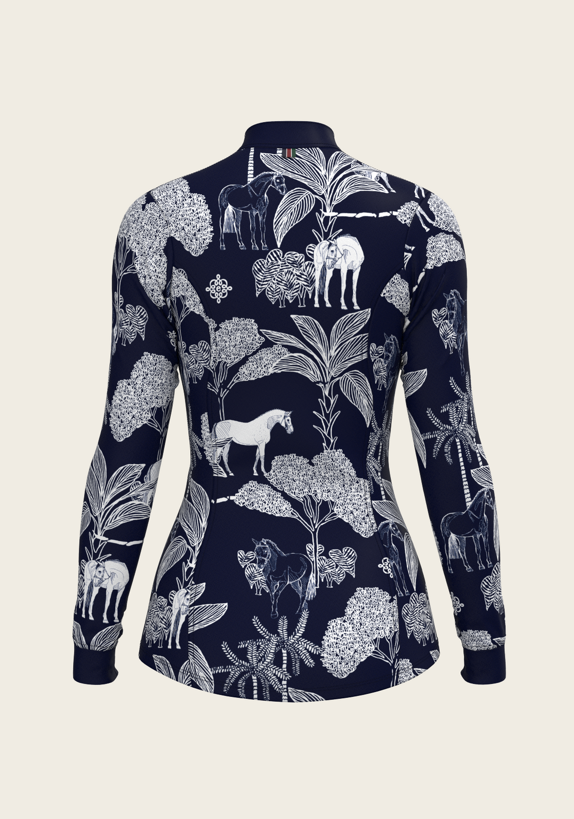  Island Horses on Navy Quarter Zip Sun Shirt