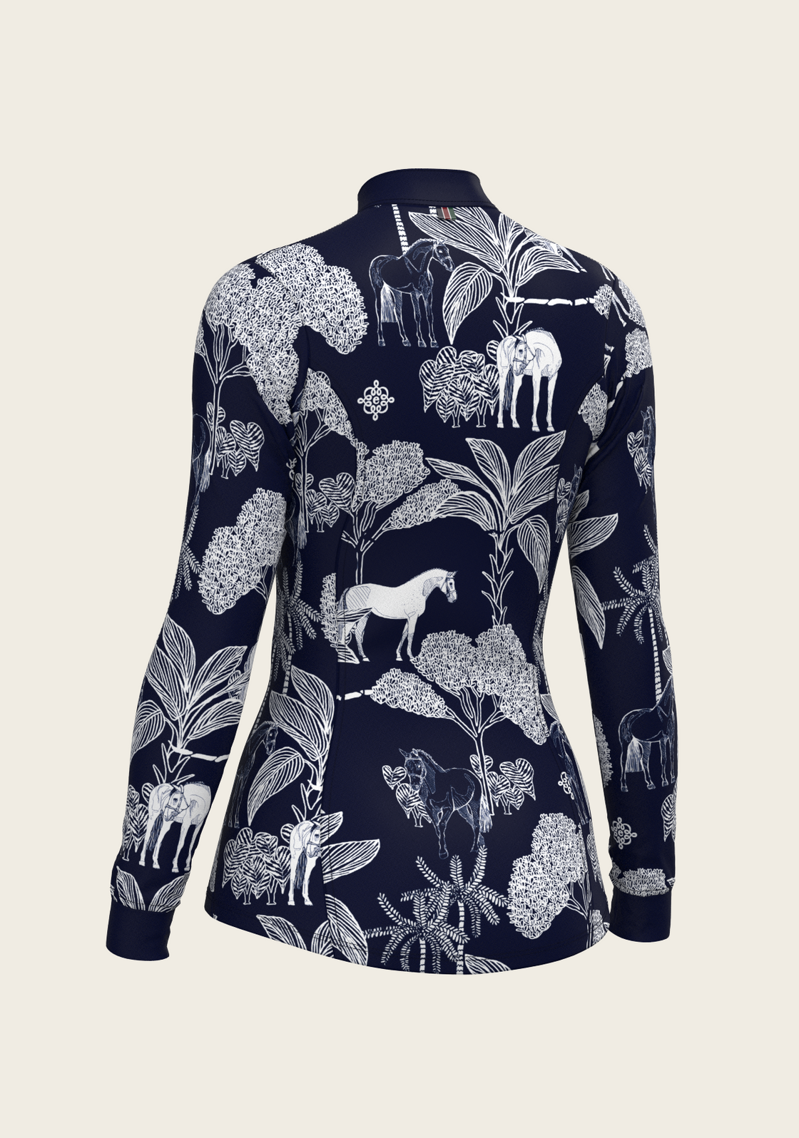  Island Horses on Navy Quarter Zip Sun Shirt