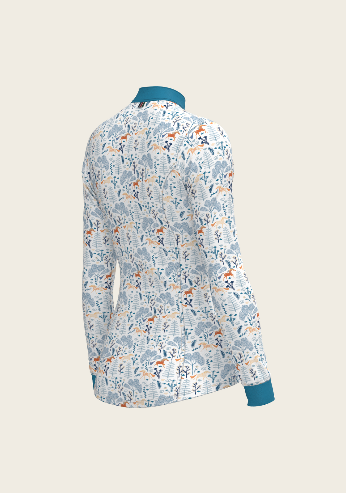  Forest on White Quarter Zip Sun Shirt