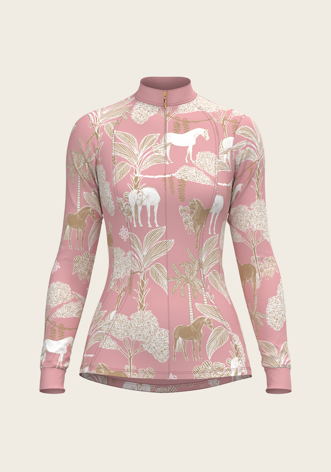  Island Horses on Rose Quarter Zip Sun Shirt