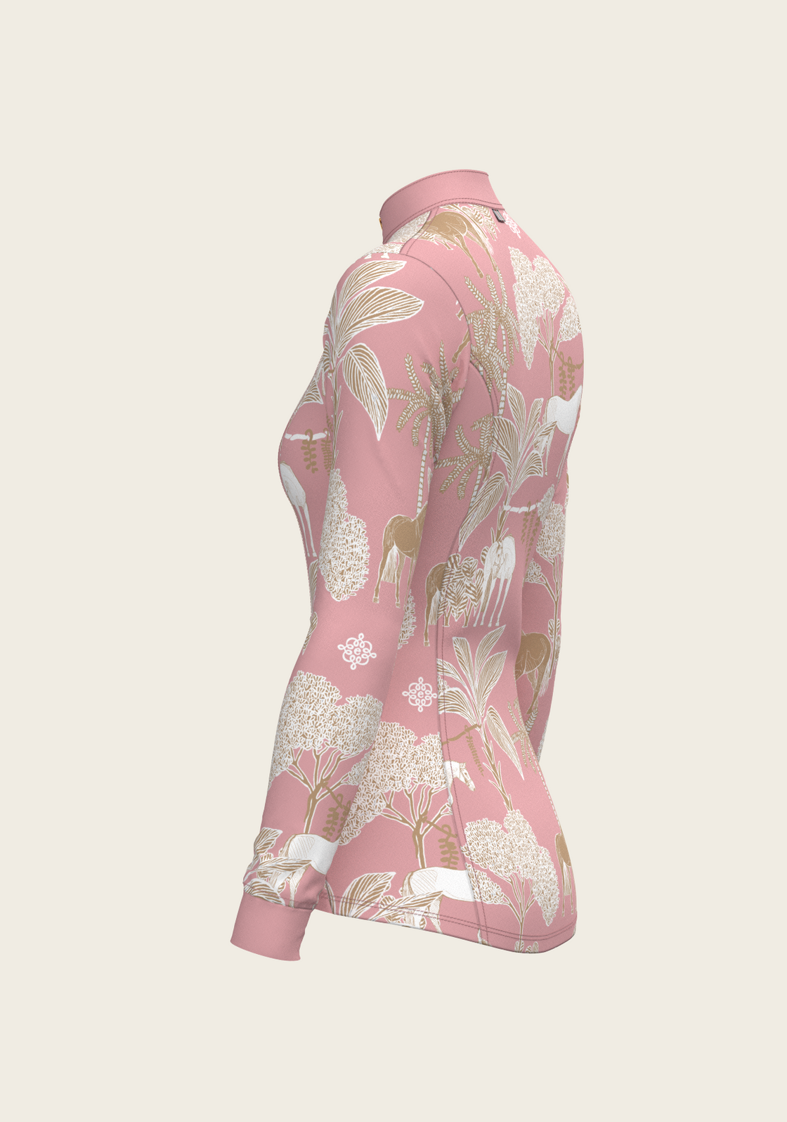  Island Horses on Rose Quarter Zip Sun Shirt