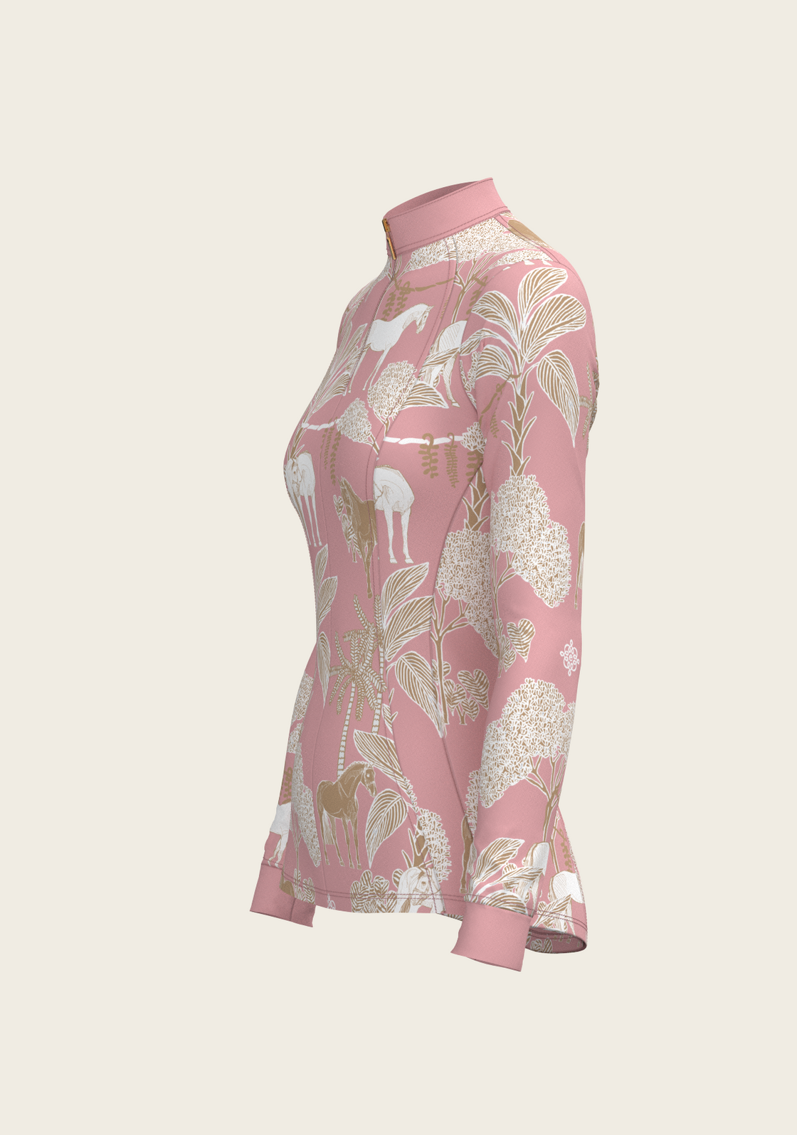  Island Horses on Rose Quarter Zip Sun Shirt