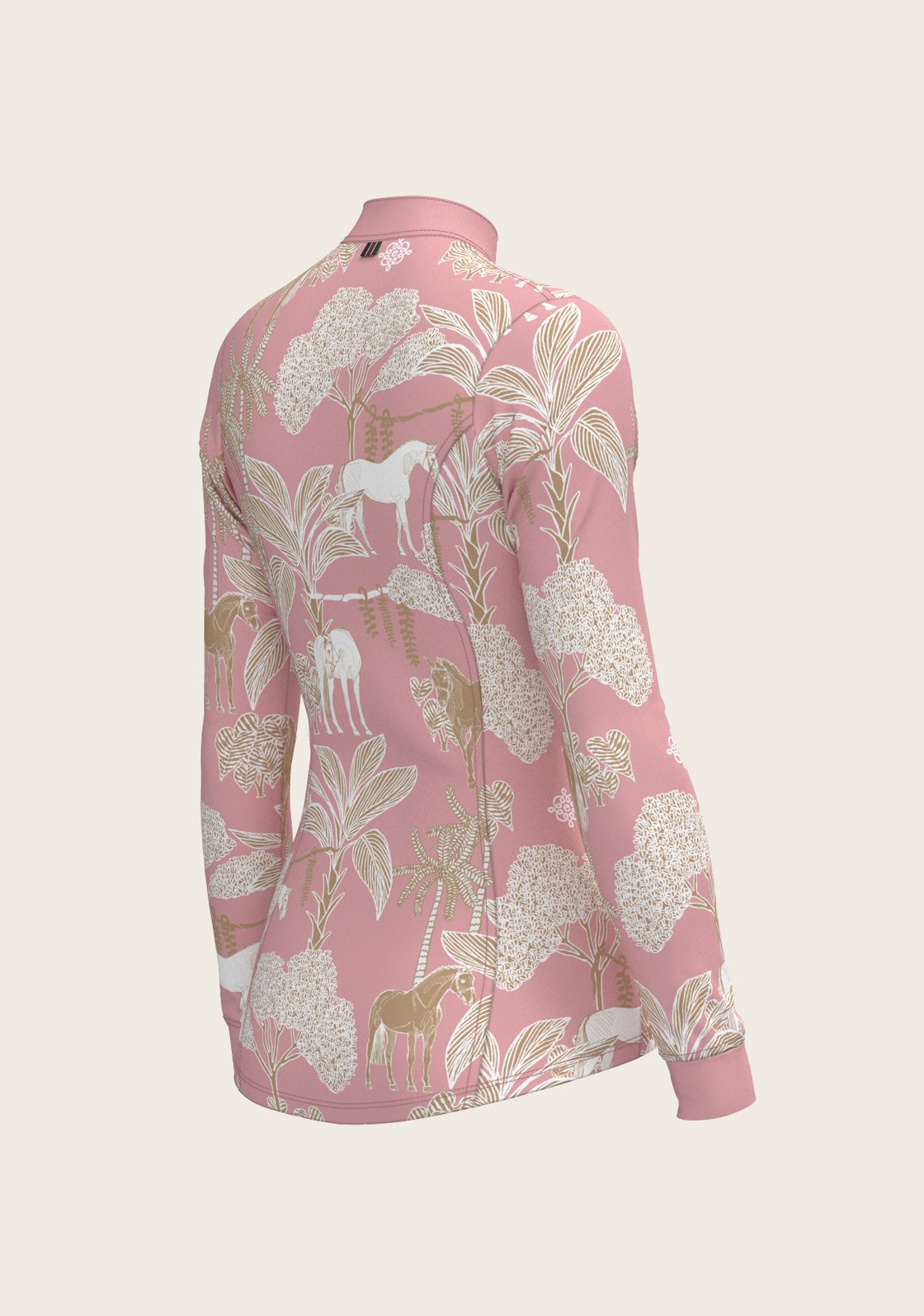  Island Horses on Rose Quarter Zip Sun Shirt