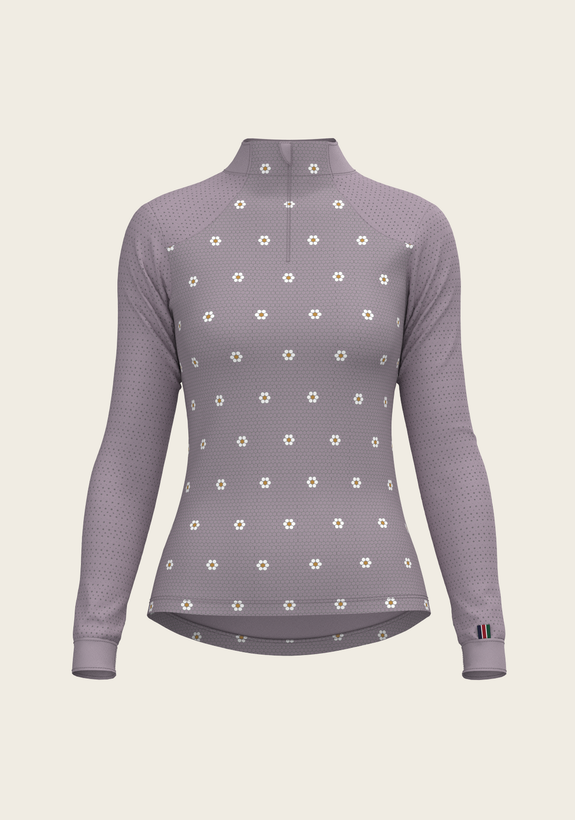 Mosaic Daises in Lavender Long Sleeve Sport Sun Shirt