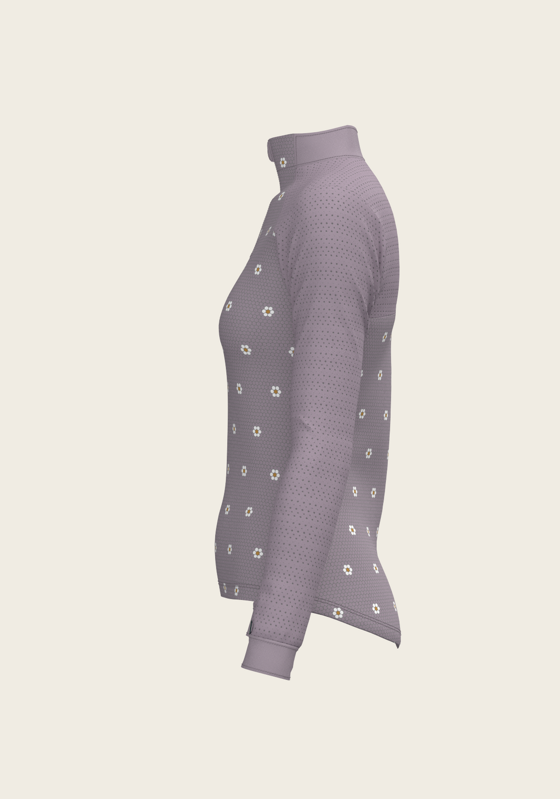 Mosaic Daises in Lavender Long Sleeve Sport Sun Shirt