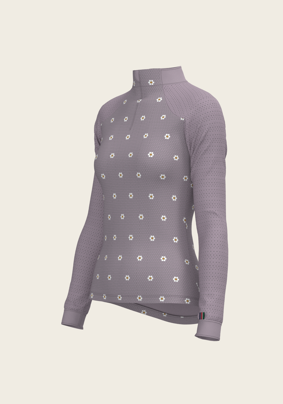 Mosaic Daises in Lavender Long Sleeve Sport Sun Shirt