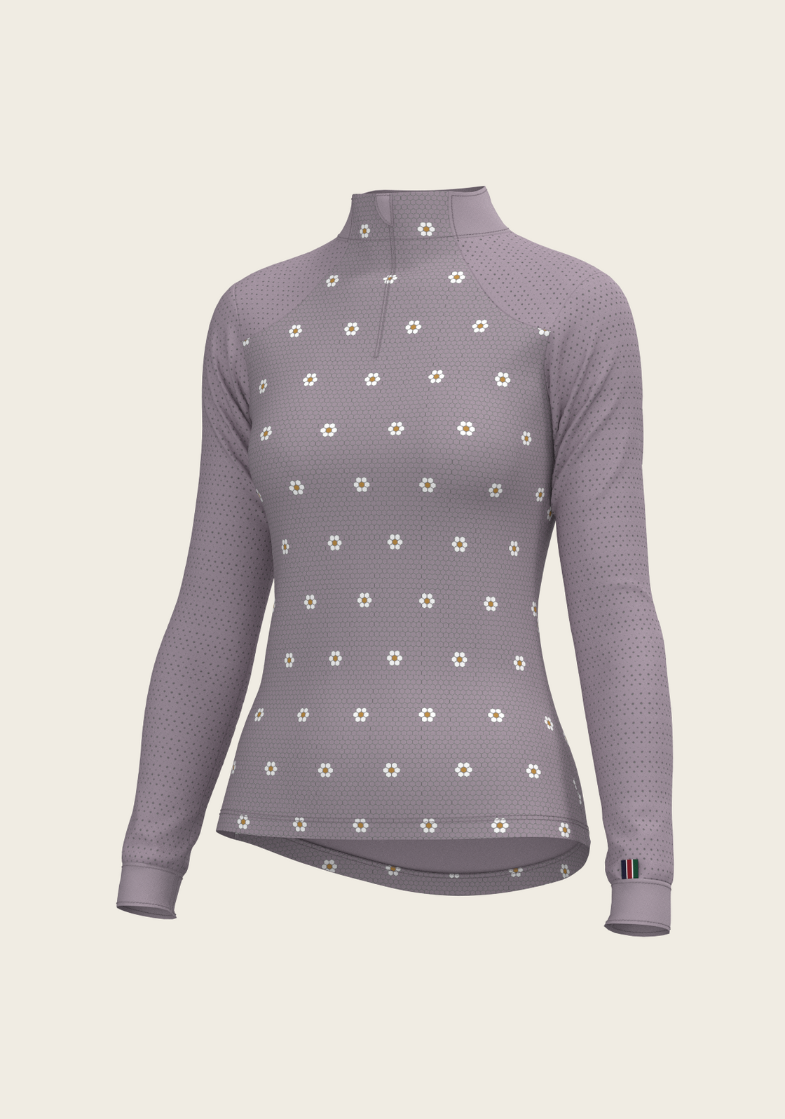 Mosaic Daises in Lavender Long Sleeve Sport Sun Shirt