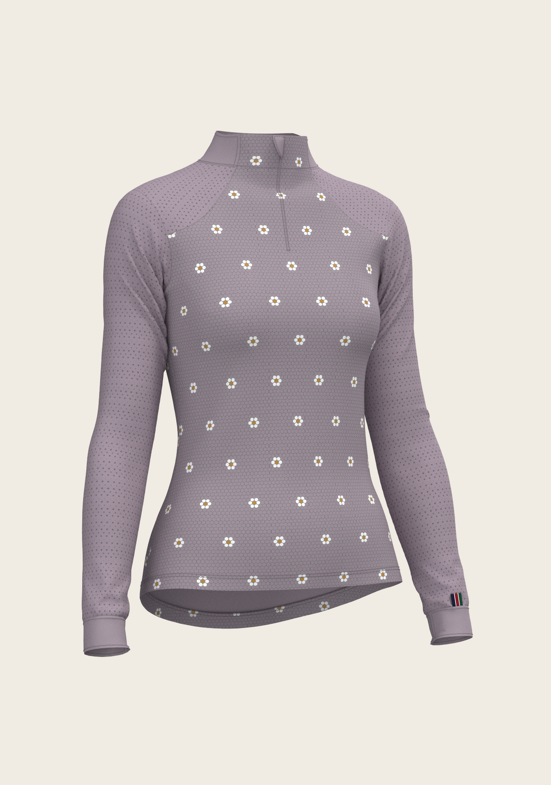 Mosaic Daises in Lavender Long Sleeve Sport Sun Shirt