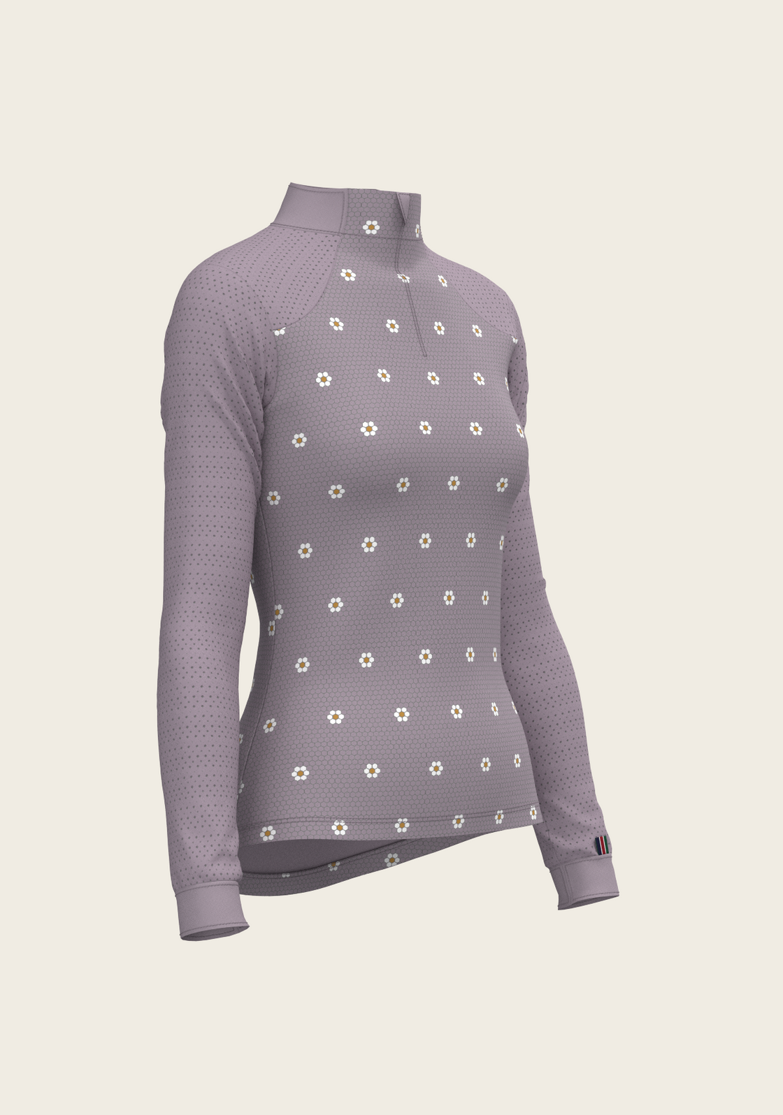 Mosaic Daises in Lavender Long Sleeve Sport Sun Shirt