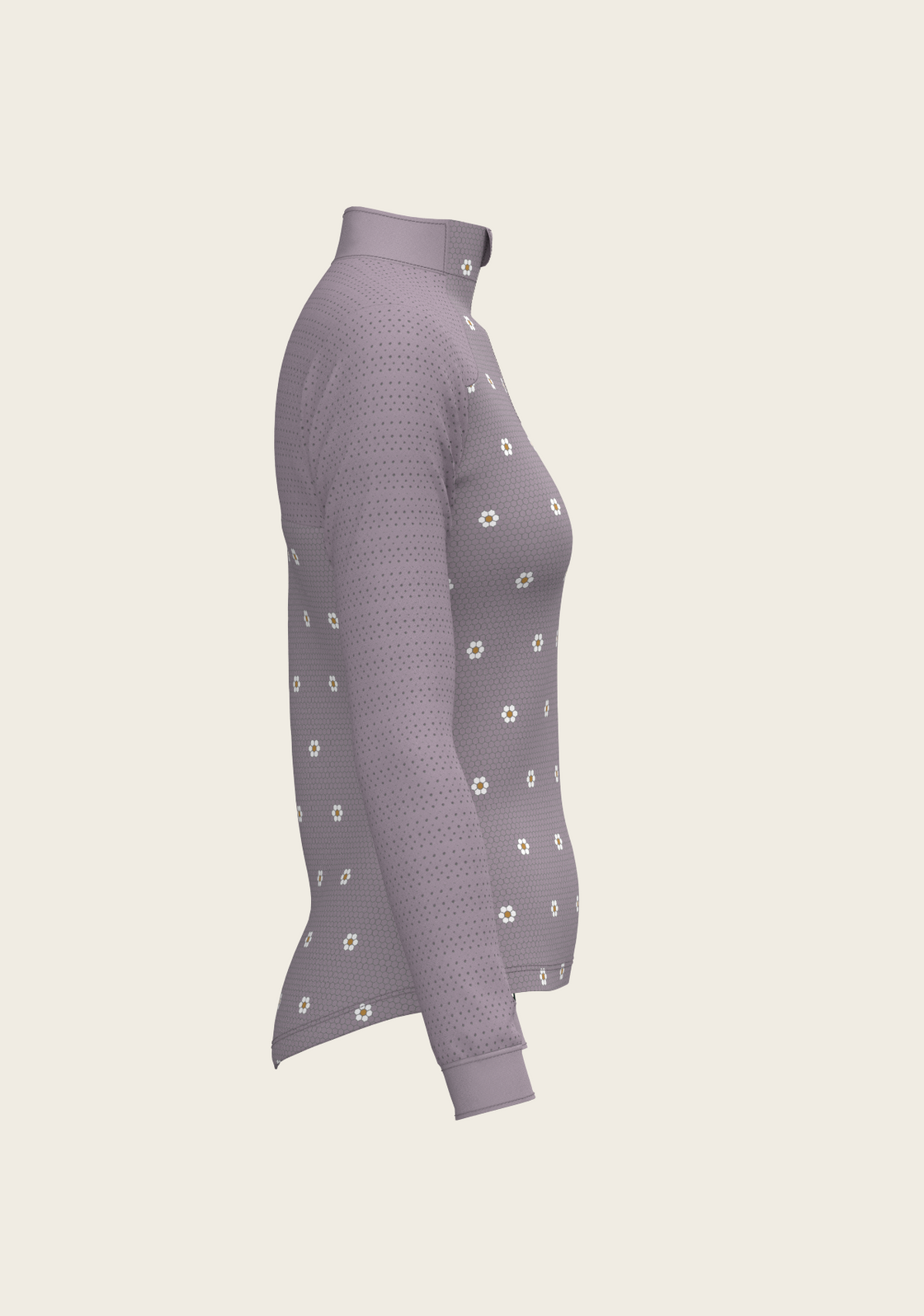 Mosaic Daises in Lavender Long Sleeve Sport Sun Shirt