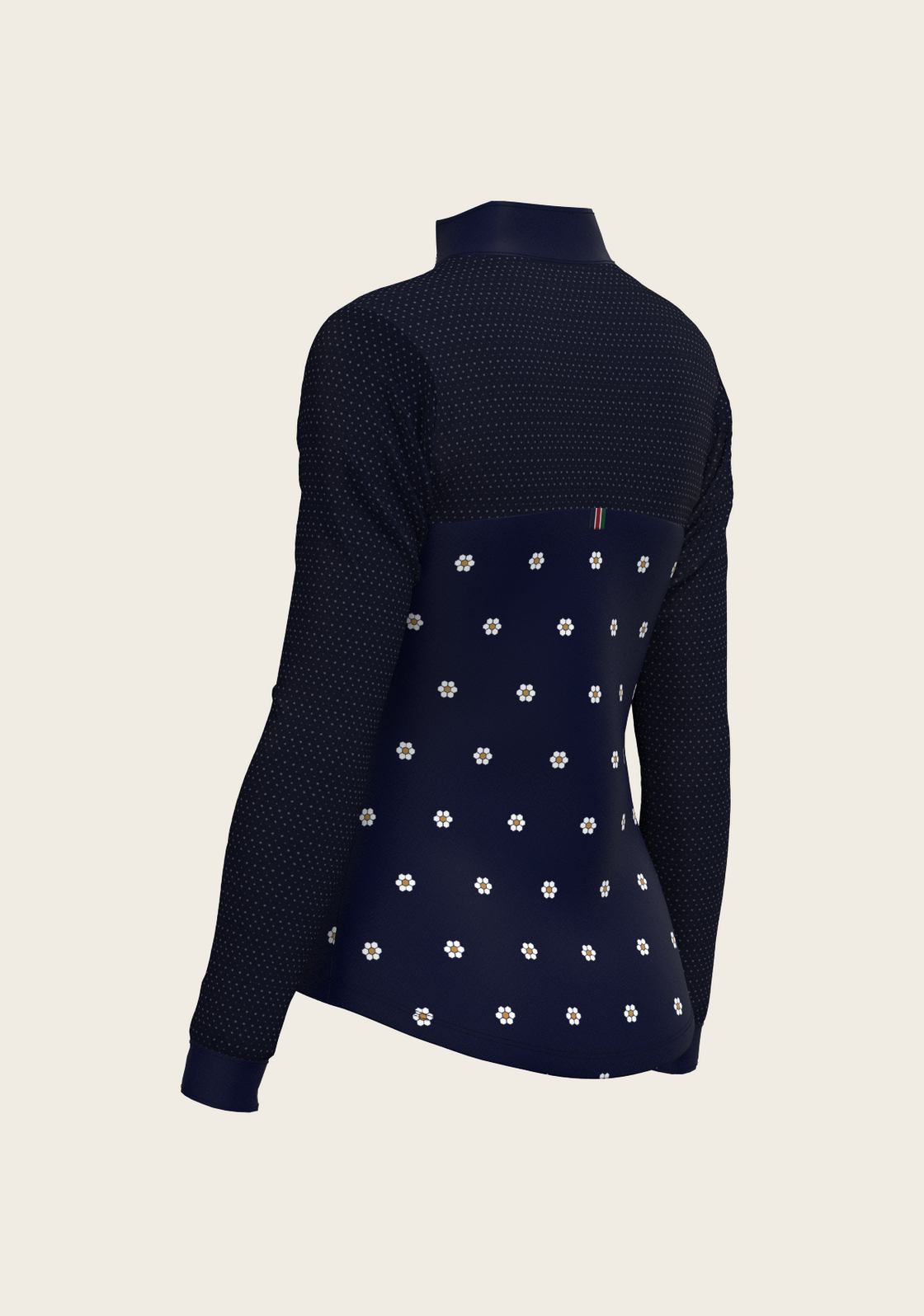 Mosaic Daises in Navy Long Sleeve Sport Sun Shirt