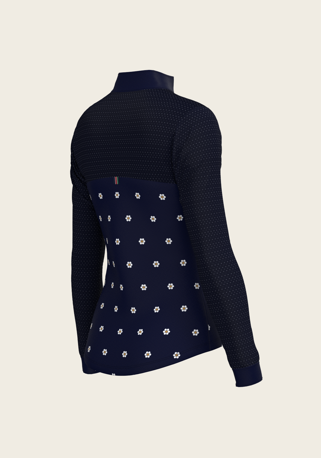 Mosaic Daises in Navy Long Sleeve Sport Sun Shirt