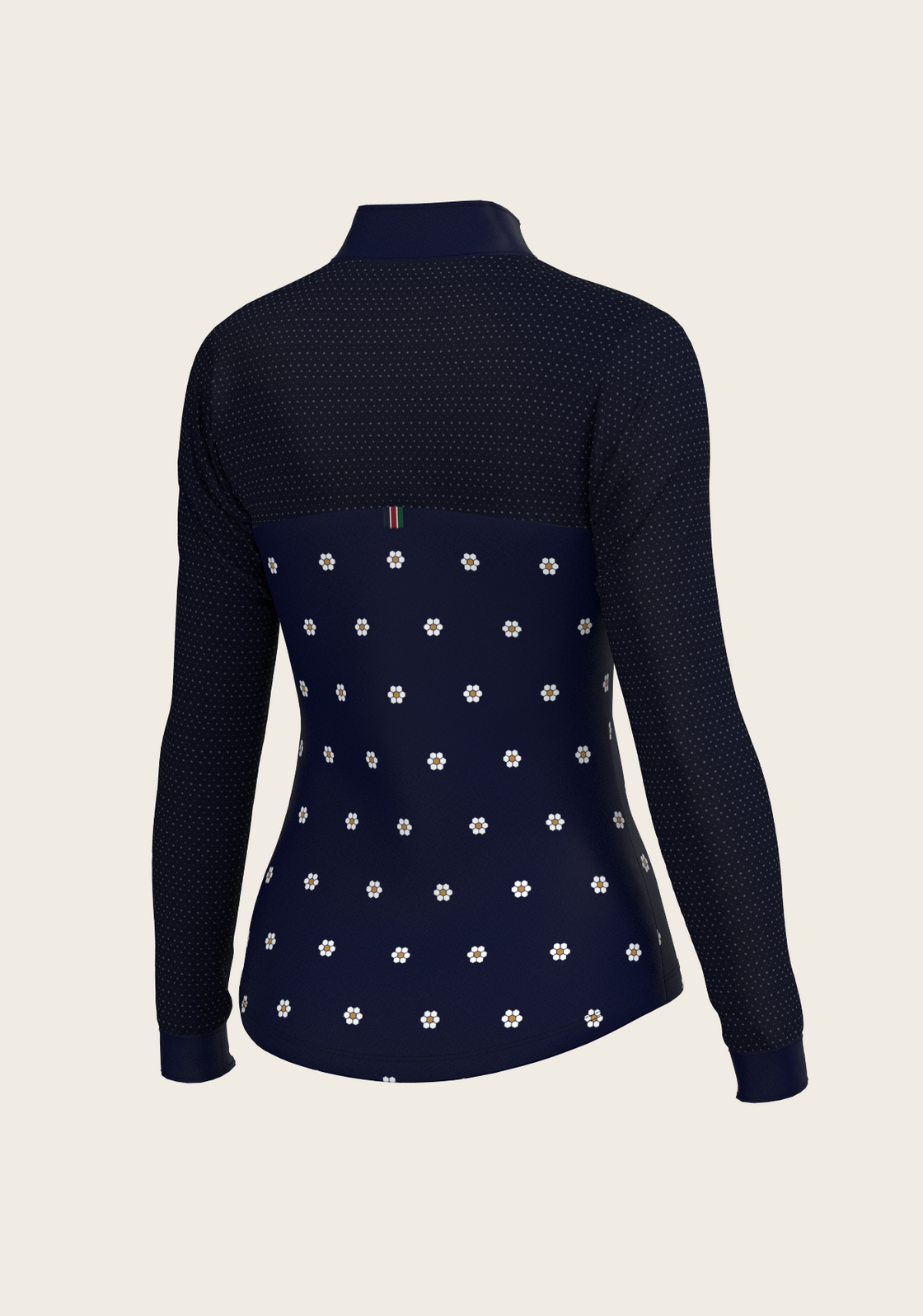 Mosaic Daises in Navy Long Sleeve Sport Sun Shirt