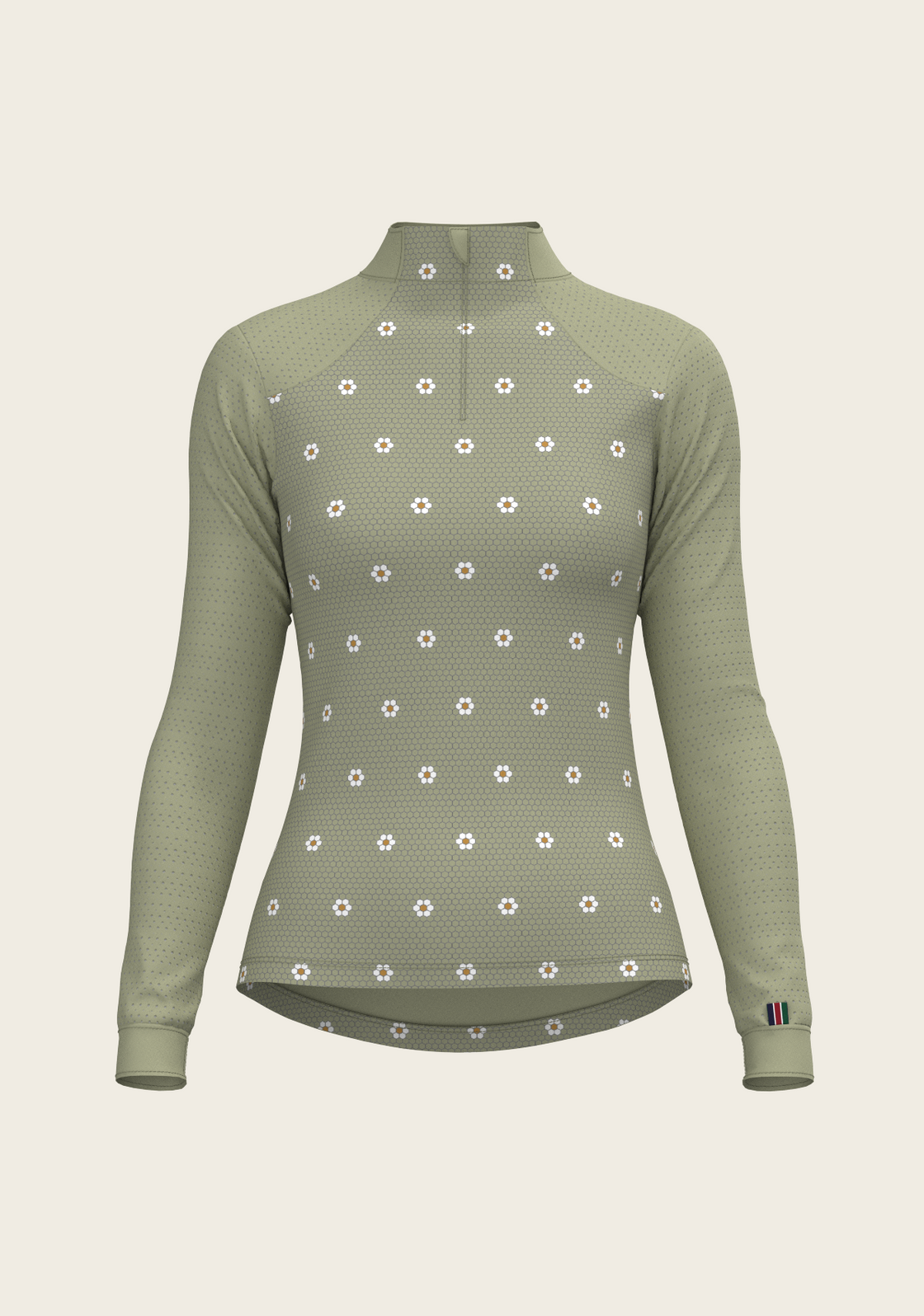 Mosaic Daises in Olive Long Sleeve Sport Sun Shirt