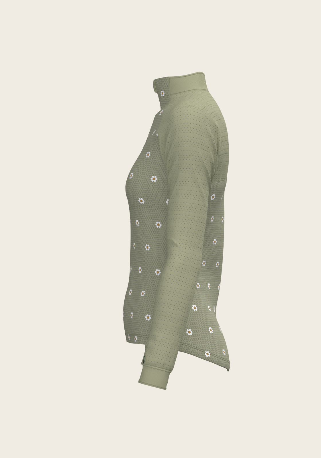 Mosaic Daises in Olive Long Sleeve Sport Sun Shirt