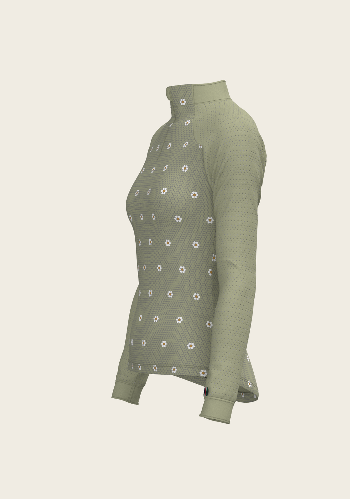 Mosaic Daises in Olive Long Sleeve Sport Sun Shirt