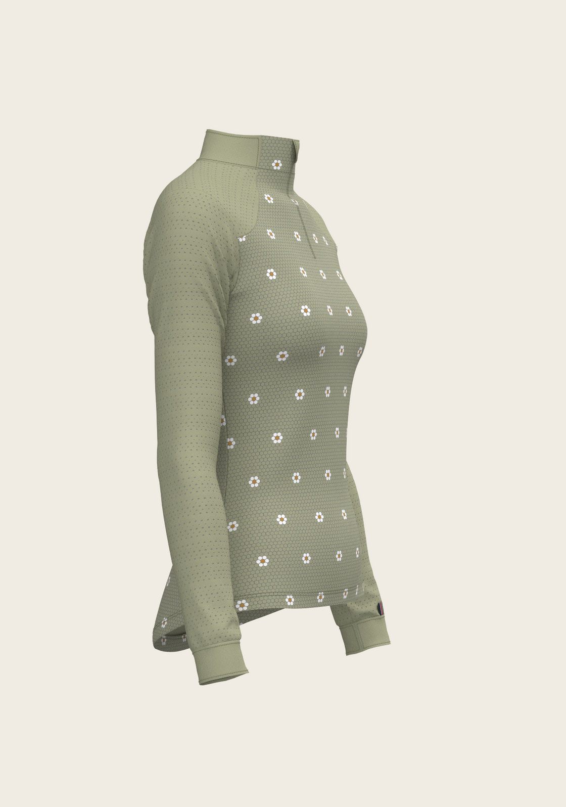 Mosaic Daises in Olive Long Sleeve Sport Sun Shirt