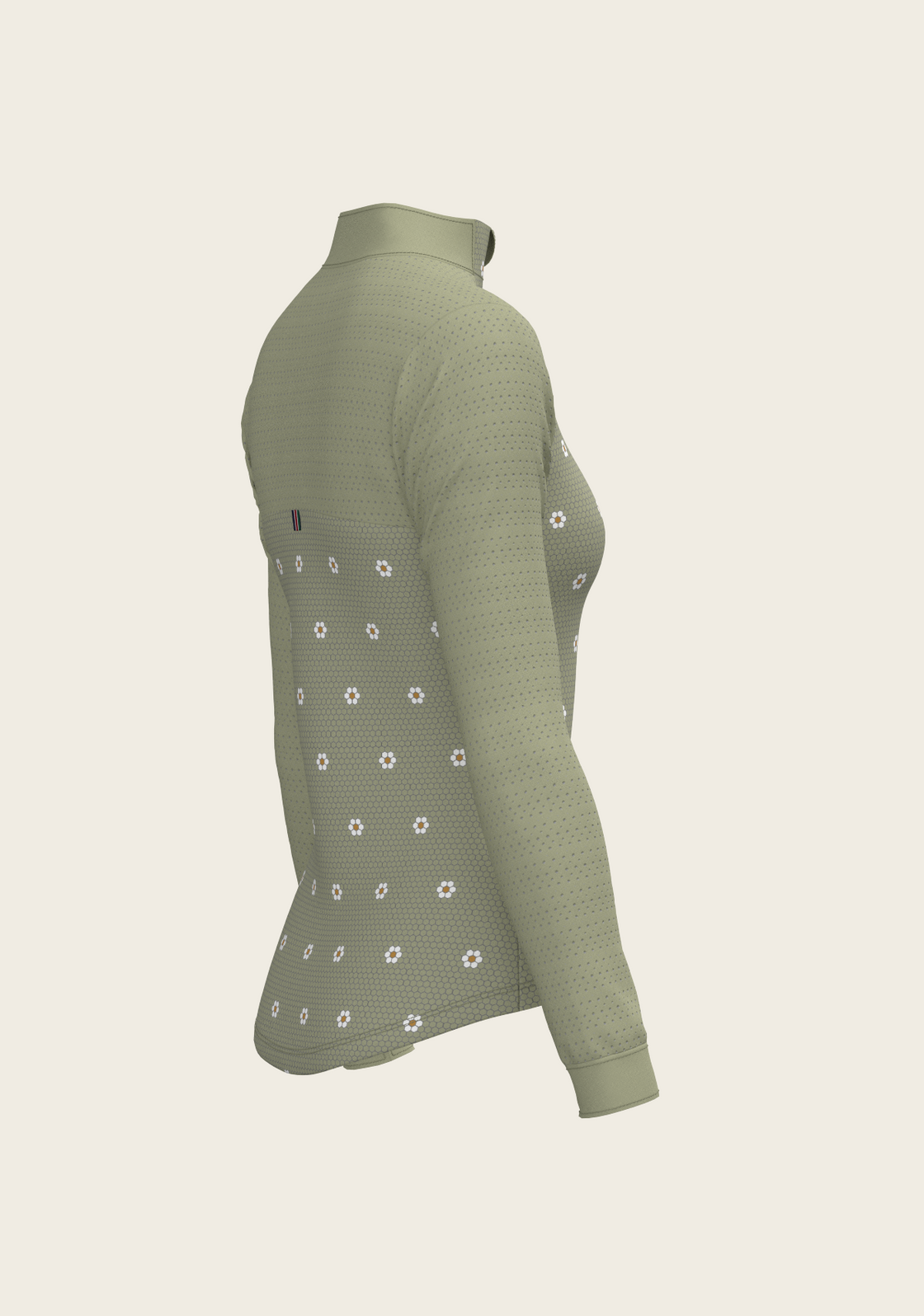 Mosaic Daises in Olive Long Sleeve Sport Sun Shirt