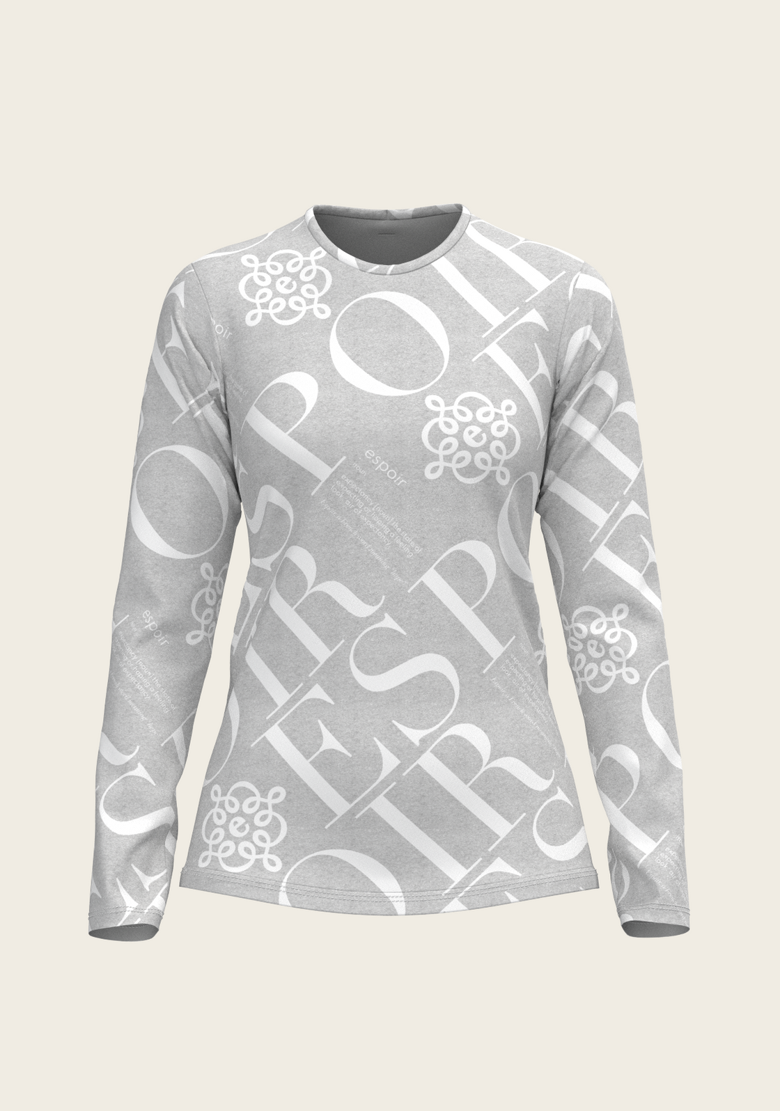 ESPOIR Melange Grey Long Sleeve Sport T-Shirt