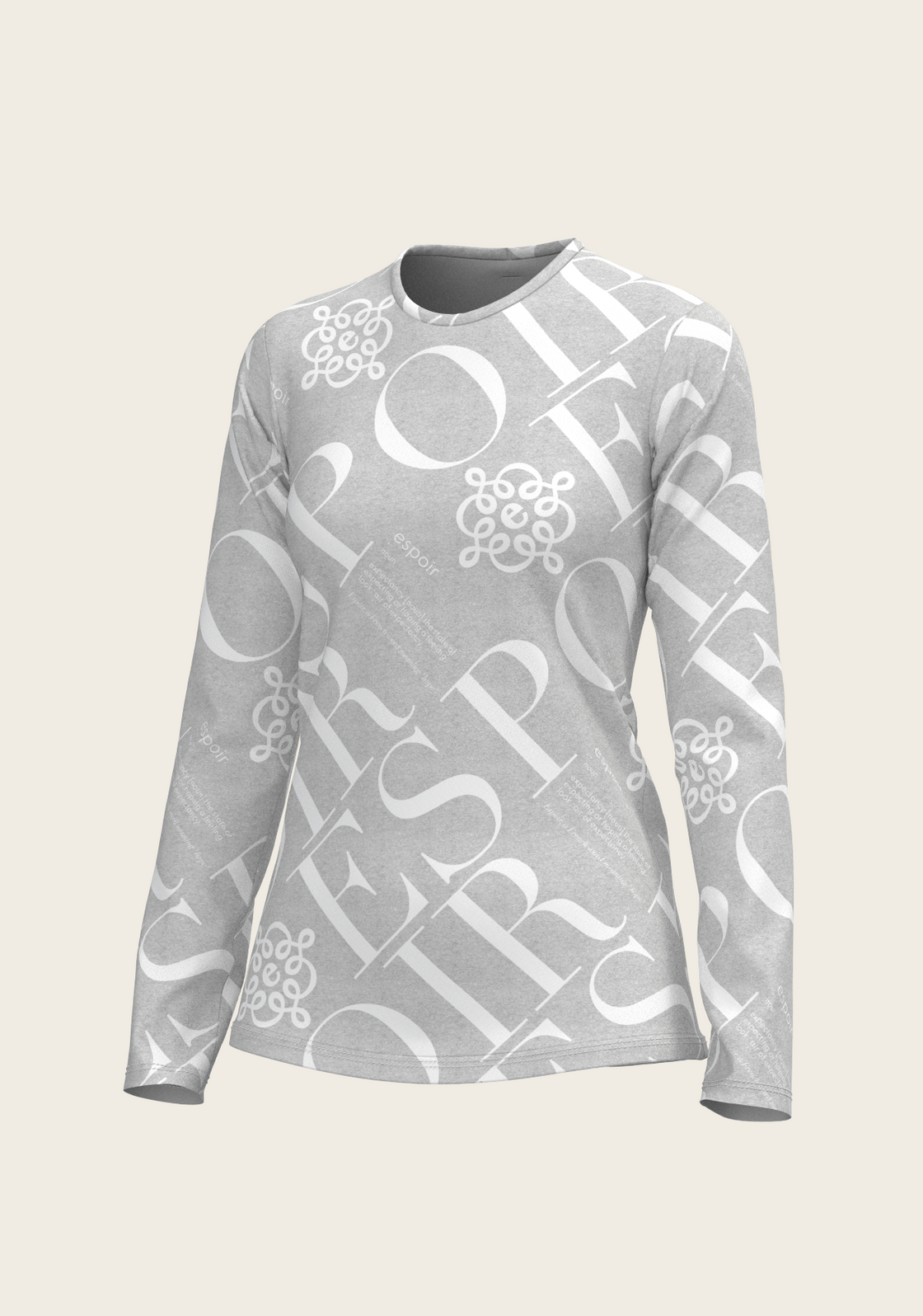 ESPOIR Melange Grey Long Sleeve Sport T-Shirt