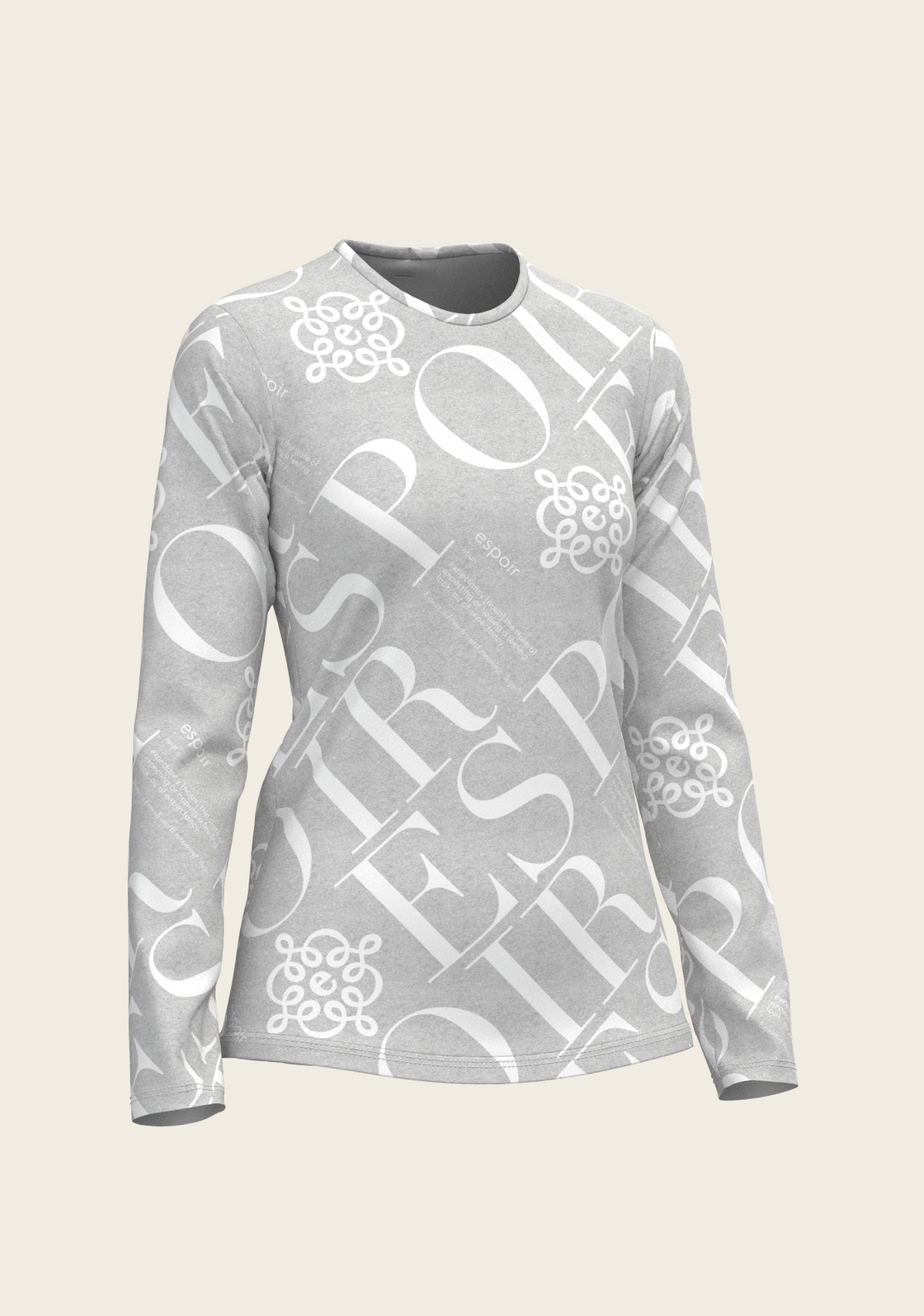ESPOIR Melange Grey Long Sleeve Sport T-Shirt