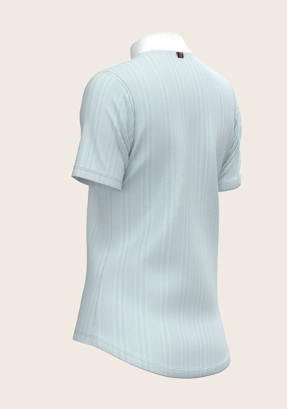  Stripes in Sky Blue Short Pleated Short Sleeve Show Shirt