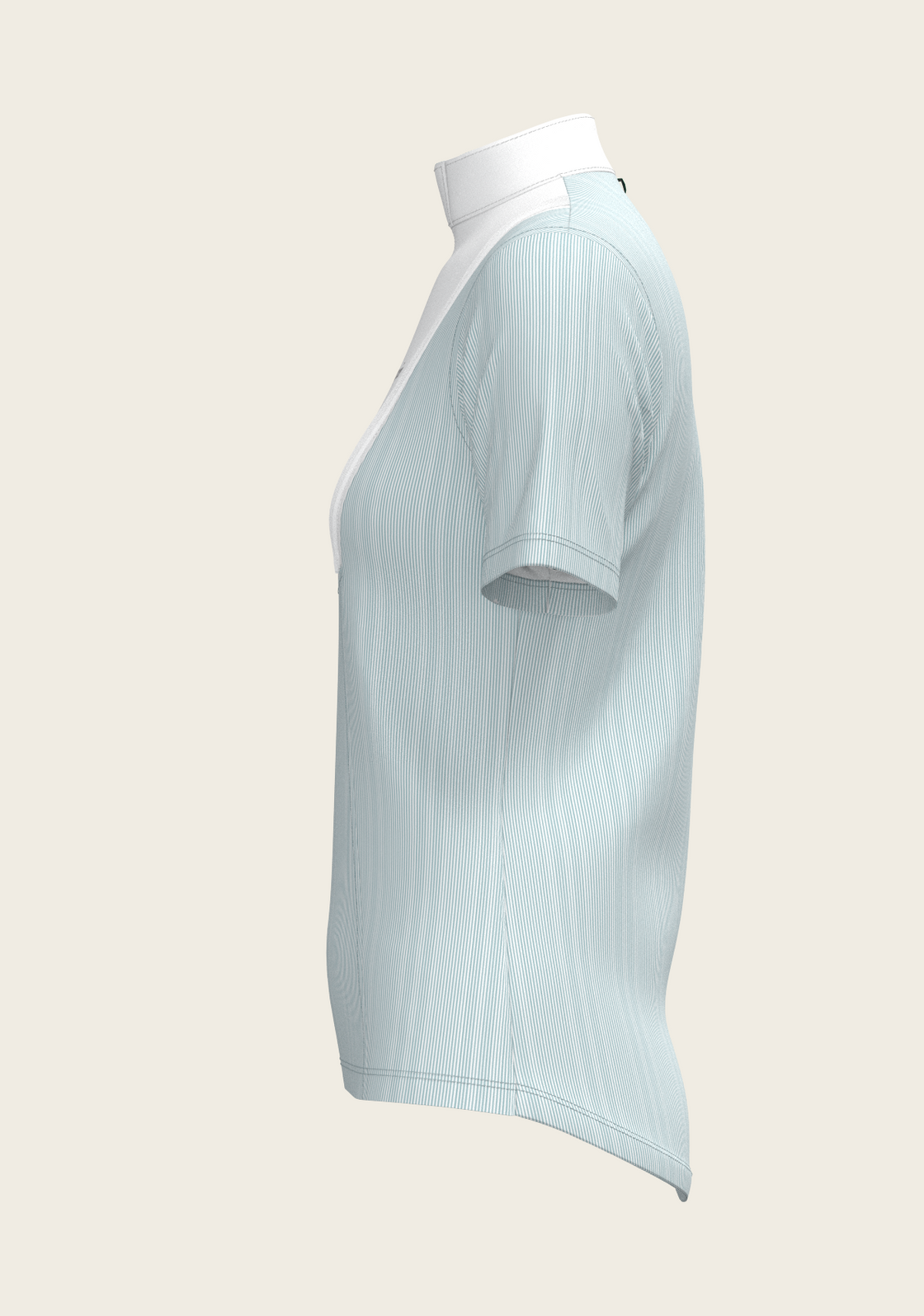  Stripes in Sky Blue Short Pleated Short Sleeve Show Shirt