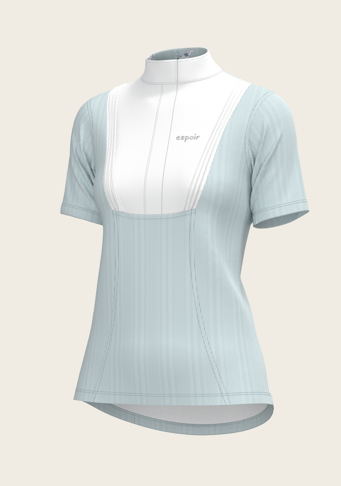  Stripes in Sky Blue Short Pleated Short Sleeve Show Shirt