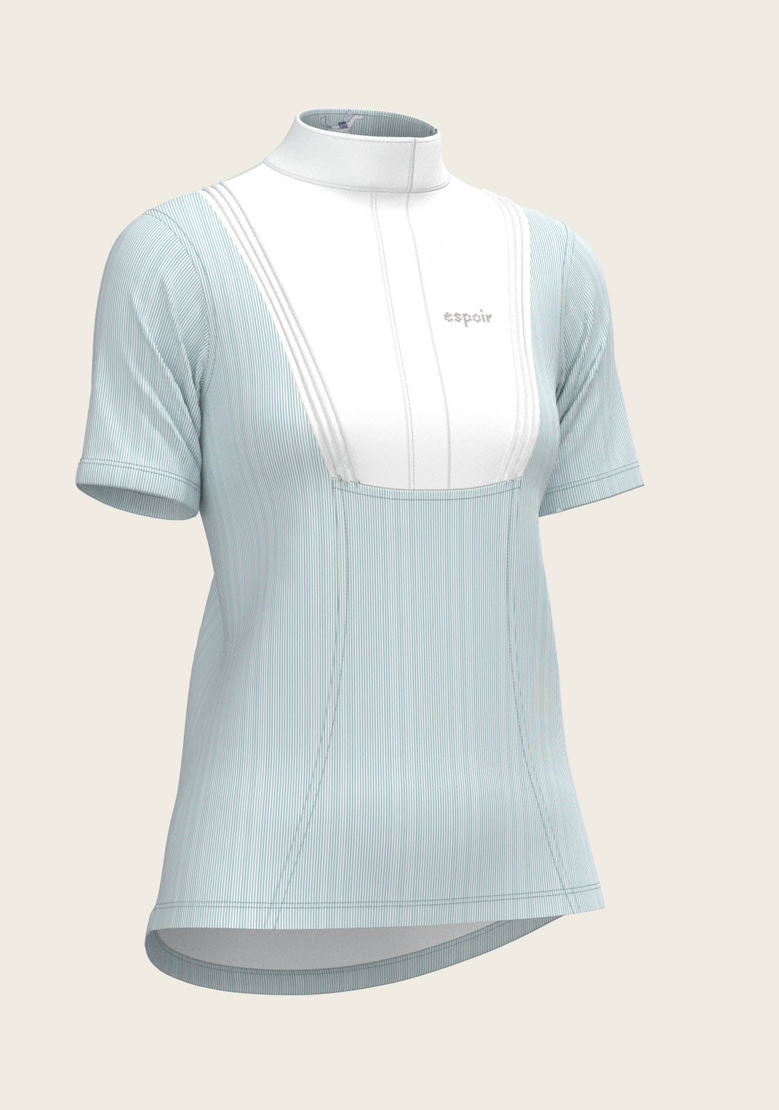  Stripes in Sky Blue Short Pleated Short Sleeve Show Shirt